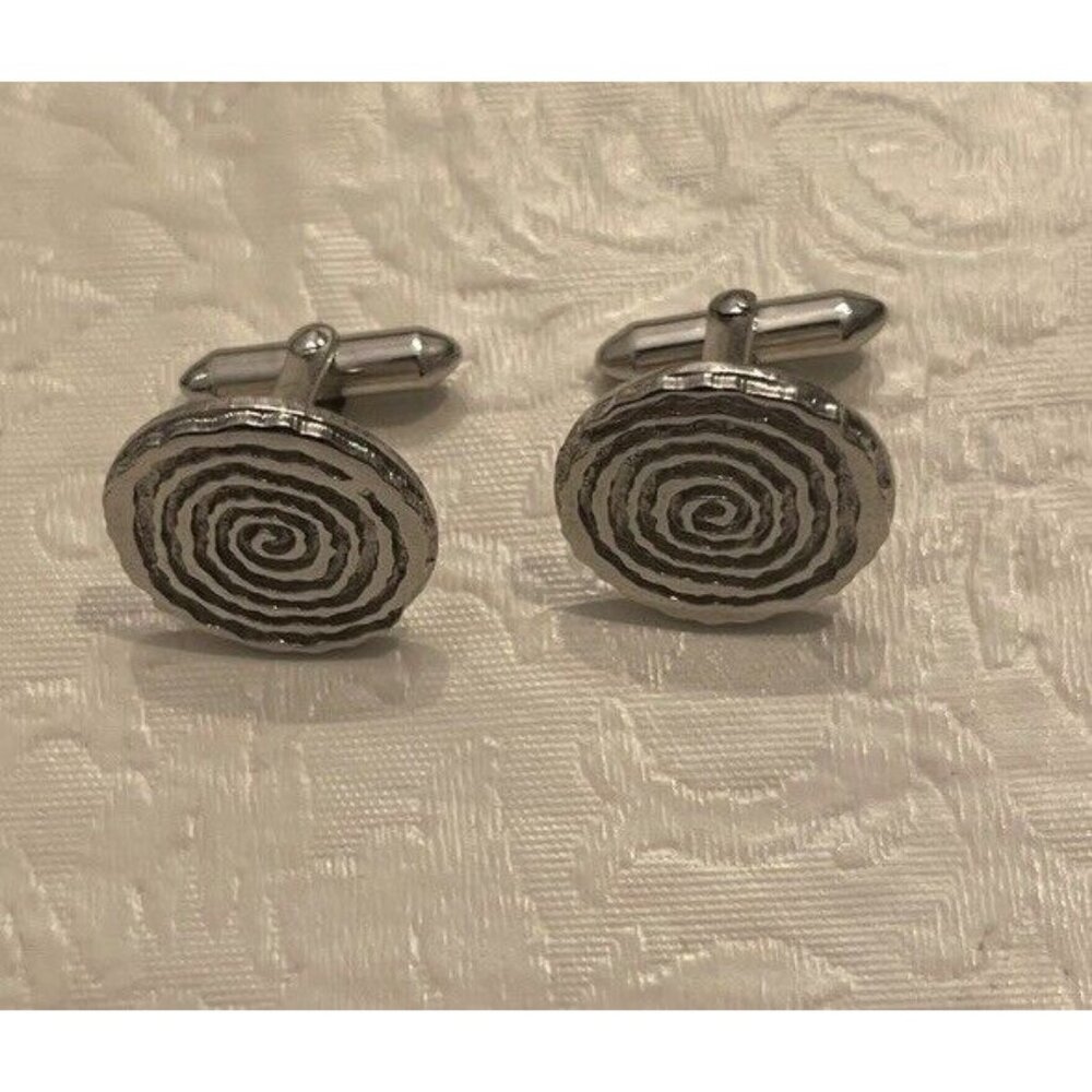 Sterling Silver Cufflinks Celtic Spiral Swirl Modernist 925 New